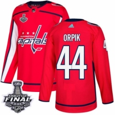 Men's Adidas Washington Capitals #44 Brooks Orpik Premier Red Home 2018 Stanley Cup Final NHL Jersey