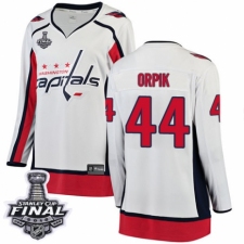 Women's Washington Capitals #44 Brooks Orpik Fanatics Branded White Away Breakaway 2018 Stanley Cup Final NHL Jersey