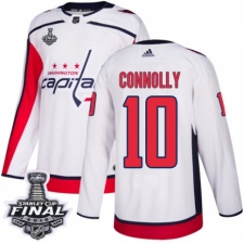 Youth Adidas Washington Capitals #10 Brett Connolly Authentic White Away 2018 Stanley Cup Final NHL Jersey