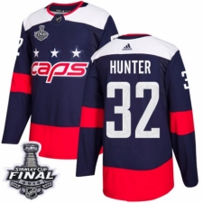 Men's Adidas Washington Capitals #32 Dale Hunter Authentic Navy Blue 2018 Stadium Series 2018 Stanley Cup Final NHL Jersey