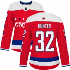 Women's Adidas Washington Capitals #32 Dale Hunter Authentic Red Alternate NHL Jersey