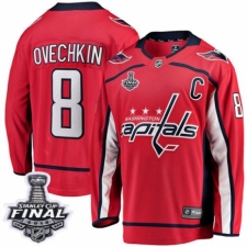 Men's Washington Capitals #8 Alex Ovechkin Fanatics Branded Red Home Breakaway 2018 Stanley Cup Final NHL Jersey
