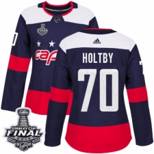 Women's Adidas Washington Capitals #70 Braden Holtby Authentic Navy Blue 2018 Stadium Series 2018 Stanley Cup Final NHL Jersey