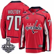 Youth Washington Capitals #70 Braden Holtby Fanatics Branded Red Home Breakaway 2018 Stanley Cup Final NHL Jersey