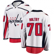 Youth Washington Capitals #70 Braden Holtby Fanatics Branded White Away Breakaway NHL Jersey