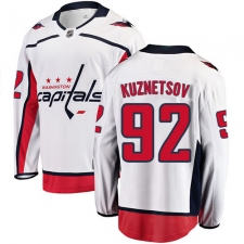 Youth Washington Capitals #92 Evgeny Kuznetsov Fanatics Branded White Away Breakaway NHL Jersey