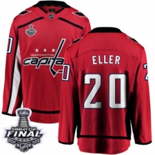 Men's Washington Capitals #20 Lars Eller Fanatics Branded Red Home Breakaway 2018 Stanley Cup Final NHL Jersey