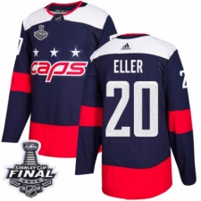 Youth Adidas Washington Capitals #20 Lars Eller Authentic Navy Blue 2018 Stadium Series 2018 Stanley Cup Final NHL Jersey