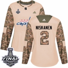 Women's Adidas Washington Capitals #2 Matt Niskanen Authentic Camo Veterans Day Practice 2018 Stanley Cup Final NHL Jersey