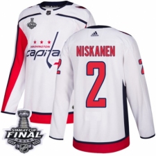 Youth Adidas Washington Capitals #2 Matt Niskanen Authentic White Away 2018 Stanley Cup Final NHL Jersey