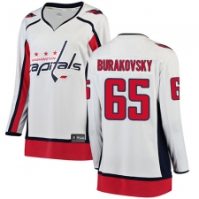 Women's Washington Capitals #65 Andre Burakovsky Fanatics Branded White Away Breakaway NHL Jersey