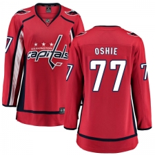 Women's Washington Capitals #77 T.J. Oshie Fanatics Branded Red Home Breakaway NHL Jersey