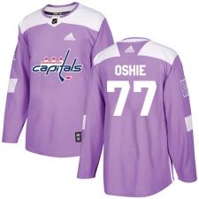 Youth Adidas Washington Capitals #77 T.J. Oshie Authentic Purple Fights Cancer Practice NHL Jersey