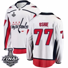 Youth Washington Capitals #77 T.J. Oshie Fanatics Branded White Away Breakaway 2018 Stanley Cup Final NHL Jersey