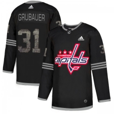 Men's Adidas Washington Capitals #31 Philipp Grubauer Black Authentic Classic Stitched NHL Jersey
