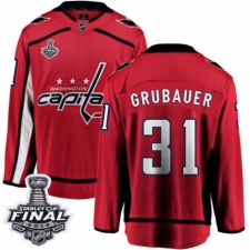 Men's Washington Capitals #31 Philipp Grubauer Fanatics Branded Red Home Breakaway 2018 Stanley Cup Final NHL Jersey