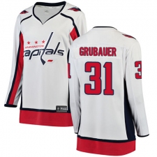 Women's Washington Capitals #31 Philipp Grubauer Fanatics Branded White Away Breakaway NHL Jersey