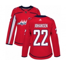 Women's Washington Capitals #22 Lucas Johansen Authentic Red Home Hockey Jersey