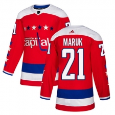 Men's Adidas Washington Capitals #21 Dennis Maruk Authentic Red Alternate NHL Jersey