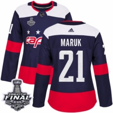 Women's Adidas Washington Capitals #21 Dennis Maruk Authentic Navy Blue 2018 Stadium Series 2018 Stanley Cup Final NHL Jersey
