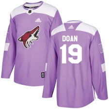 Men's Adidas Arizona Coyotes #19 Shane Doan Authentic Purple Fights Cancer Practice NHL Jersey