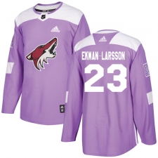 Youth Adidas Arizona Coyotes #23 Oliver Ekman-Larsson Authentic Purple Fights Cancer Practice NHL Jersey