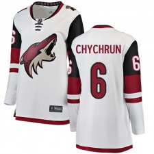 Women's Arizona Coyotes #6 Jakob Chychrun Authentic White Away Fanatics Branded Breakaway NHL Jersey