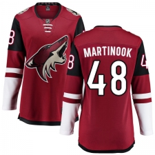 Women's Arizona Coyotes #48 Jordan Martinook Fanatics Branded Burgundy Red Home Breakaway NHL Jersey