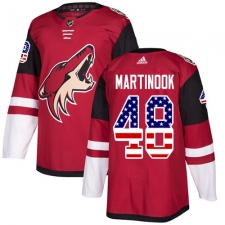 Youth Adidas Arizona Coyotes #48 Jordan Martinook Authentic Red USA Flag Fashion NHL Jersey