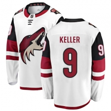Men's Arizona Coyotes #9 Clayton Keller Fanatics Branded White Away Breakaway NHL Jersey