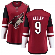 Women's Arizona Coyotes #9 Clayton Keller Fanatics Branded Burgundy Red Home Breakaway NHL Jersey
