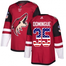 Men's Adidas Arizona Coyotes #35 Louis Domingue Authentic Red USA Flag Fashion NHL Jersey