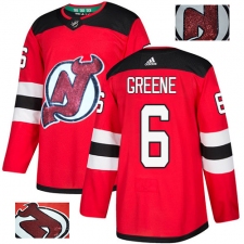 Men's Adidas New Jersey Devils #6 Andy Greene Authentic Red Fashion Gold NHL Jersey