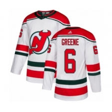 Men's Adidas New Jersey Devils #6 Andy Greene Authentic White Alternate NHL Jersey