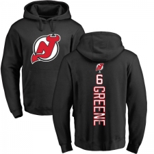 NHL Adidas New Jersey Devils #6 Andy Greene Black Backer Pullover Hoodie
