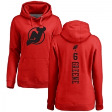 NHL Women's Adidas New Jersey Devils #6 Andy Greene Red One Color Backer Pullover Hoodie