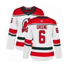 Women's Adidas New Jersey Devils #6 Andy Greene Authentic White Alternate NHL Jersey