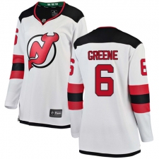 Women's New Jersey Devils #6 Andy Greene Fanatics Branded White Away Breakaway NHL Jersey