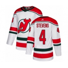 Men's Adidas New Jersey Devils #4 Scott Stevens Premier White Alternate NHL Jersey