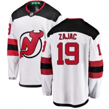 Men's New Jersey Devils #19 Travis Zajac Fanatics Branded White Away Breakaway NHL Jersey
