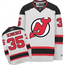 Men's Reebok New Jersey Devils #35 Cory Schneider Authentic White Away NHL Jersey