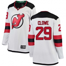 Women's New Jersey Devils #29 Ryane Clowe Fanatics Branded White Away Breakaway NHL Jersey