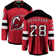 Youth New Jersey Devils #28 Damon Severson Fanatics Branded Red Home Breakaway NHL Jersey