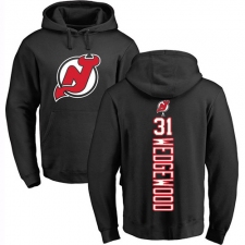 NHL Adidas New Jersey Devils #31 Scott Wedgewood Black Backer Pullover Hoodie