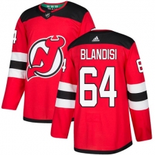 Men's Adidas New Jersey Devils #64 Joseph Blandisi Premier Red Home NHL Jersey