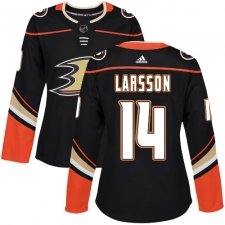 Women's Adidas Anaheim Ducks #14 Jacob Larsson Premier Black Home NHL Jersey