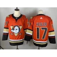 Men's Adidas Anaheim Ducks #17 Ryan Kesler Orange Authentic Teal Third Jersey