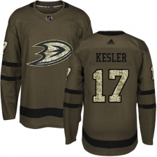 Youth Adidas Anaheim Ducks #17 Ryan Kesler Premier Green Salute to Service NHL Jersey