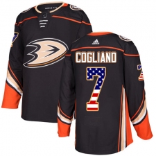 Men's Adidas Anaheim Ducks #7 Andrew Cogliano Authentic Black USA Flag Fashion NHL Jersey