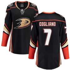 Women's Anaheim Ducks #7 Andrew Cogliano Fanatics Branded Black Home Breakaway NHL Jersey